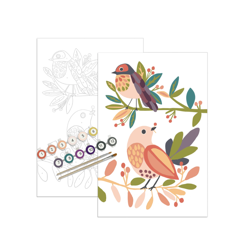 Birds in Balance Paint by Number Kit + Magnetic Frame