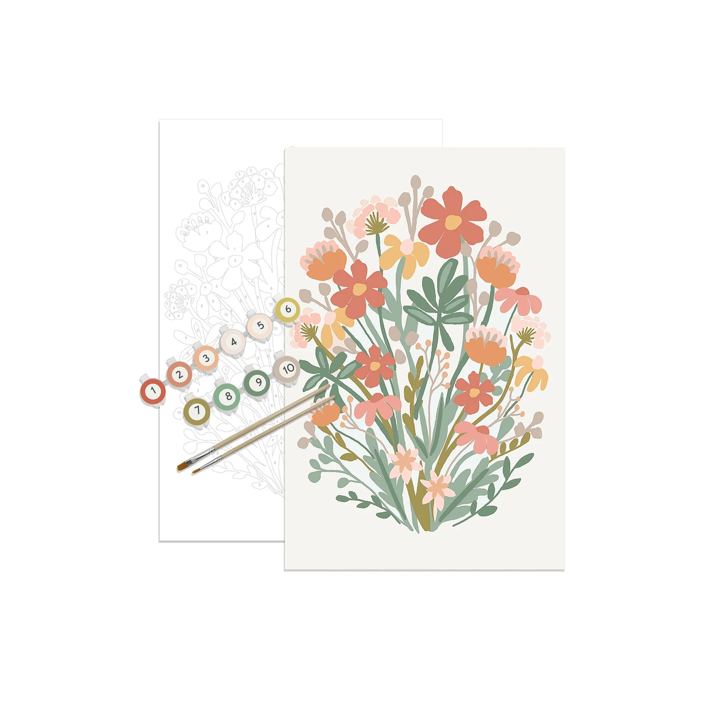 Meditative Nature Art for Relaxation and Mindfulness | Wildflowers Paint by Number Kit + Magnetic Frame